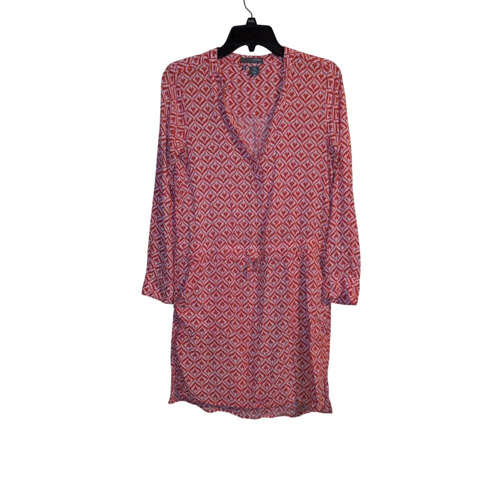 Sandra Red & White Diamond Pattern Dress Size Medium EUC